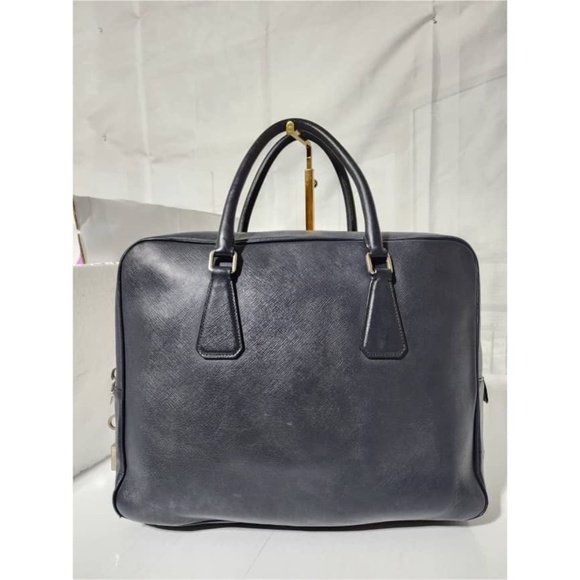 Authentic PRADA Vitello City Briefcase/Laptop Bag Deep Navy Blue - Picture 4 of 16